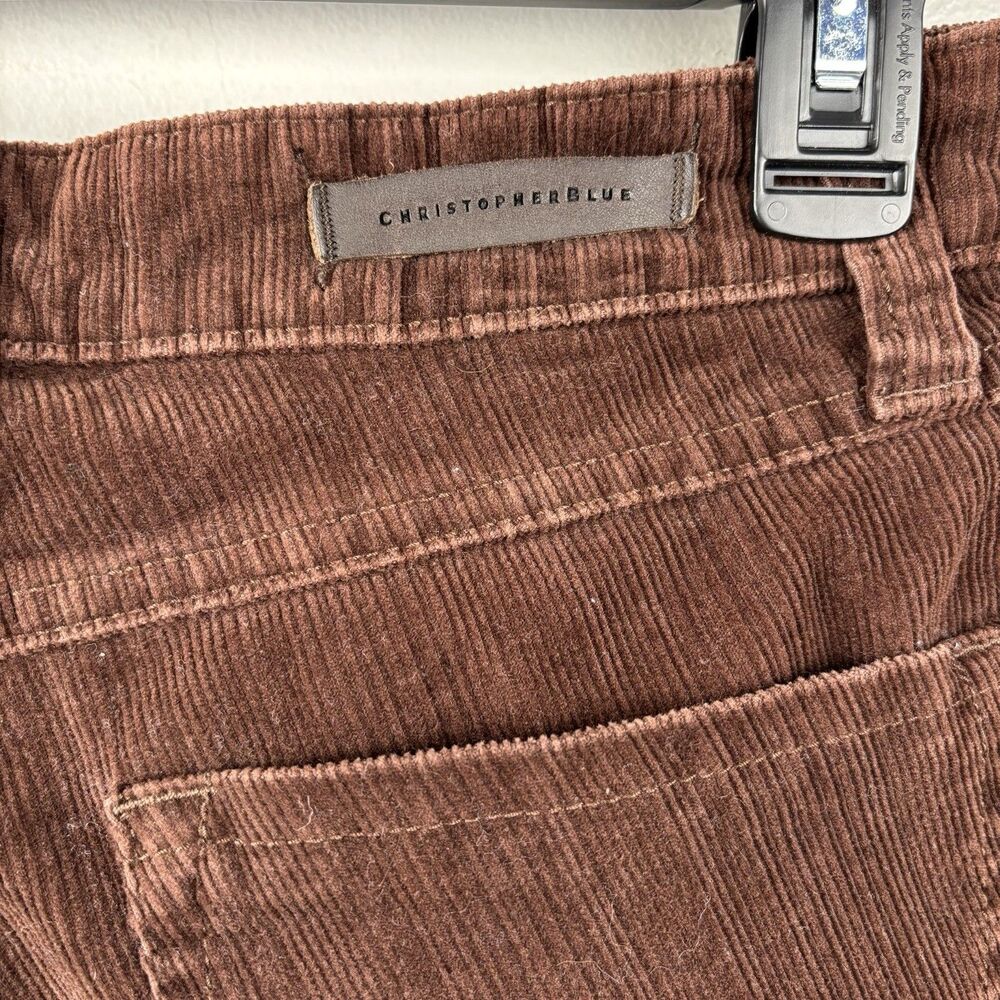 Christopher Blue Corduroy Pants Women's 4 Brown Stretch Straight Leg Casual - Picture 6 of 10